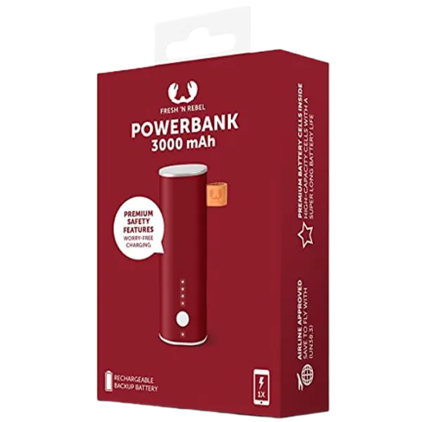 Power Bank Fresh 'N Rebel 1 Port 3000 мАч/ Бургундия photo 3