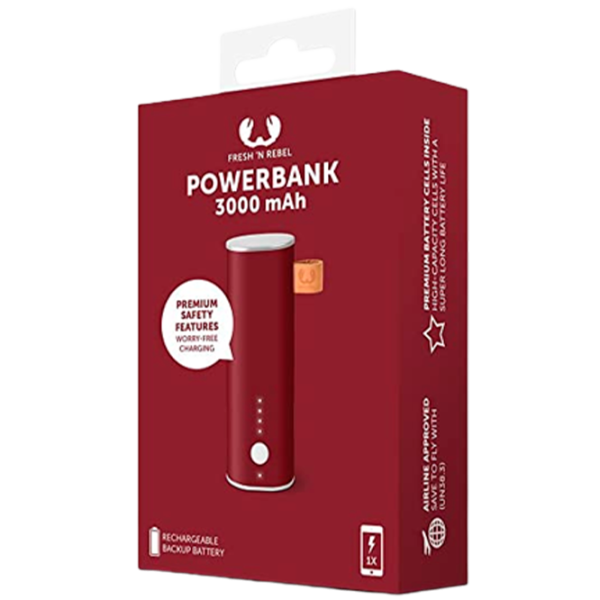 Power Bank Fresh 'N Rebel 1 Port 3000 мАч/ Бургундия photo 3