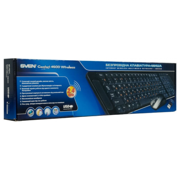 Tastatură Sven Comfort 4600 Fără fir / Black photo 7