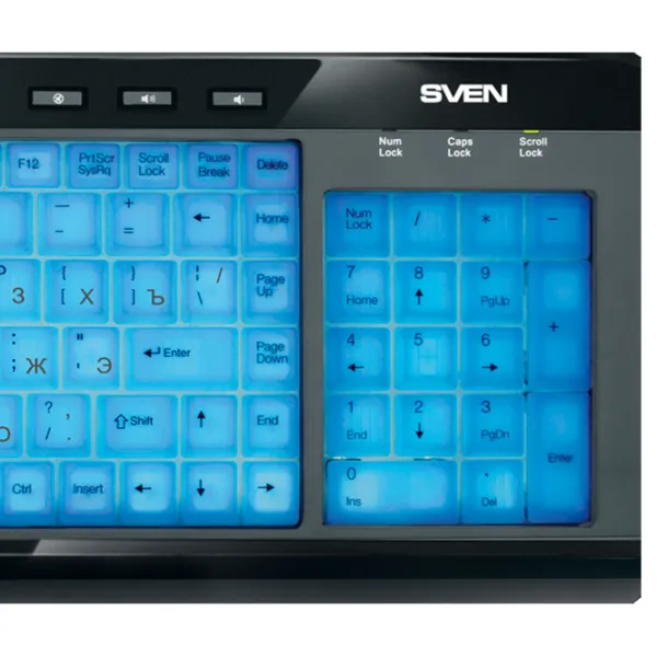 Клавиатура Sven Comfort 7200 EL Проводная/ Черный photo 5