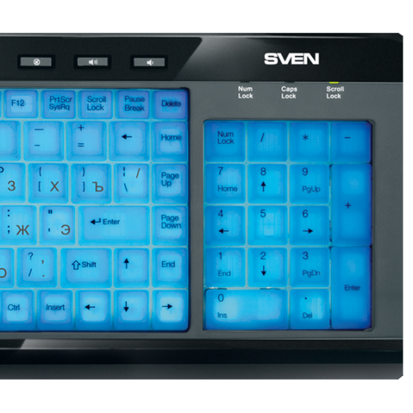 Клавиатура Sven Comfort 7200 EL Проводная/ Черный photo 5