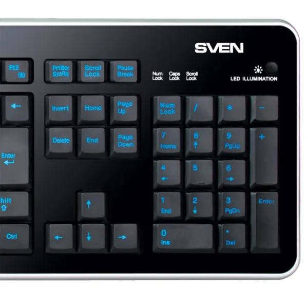 Клавиатура Sven Comfort 7400 EL Проводная / Черный photo 10