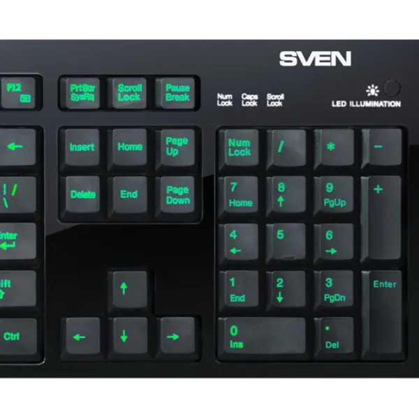 Клавиатура Sven Comfort 7400 EL Проводная / Черный photo 11