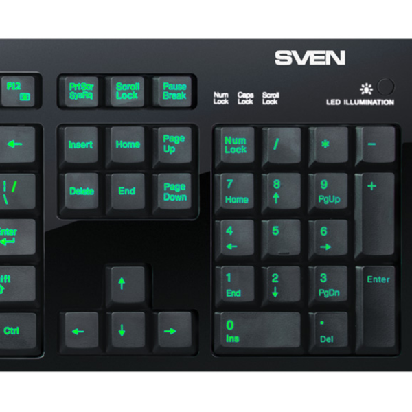 Клавиатура Sven Comfort 7400 EL Проводная / Черный photo 11