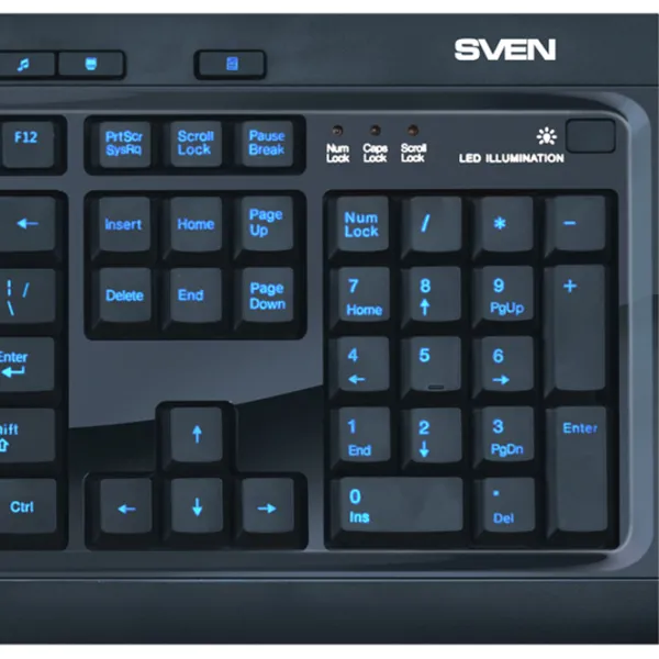 Клавиатура Sven Comfort 7600 EL Проводная / Черный photo 8