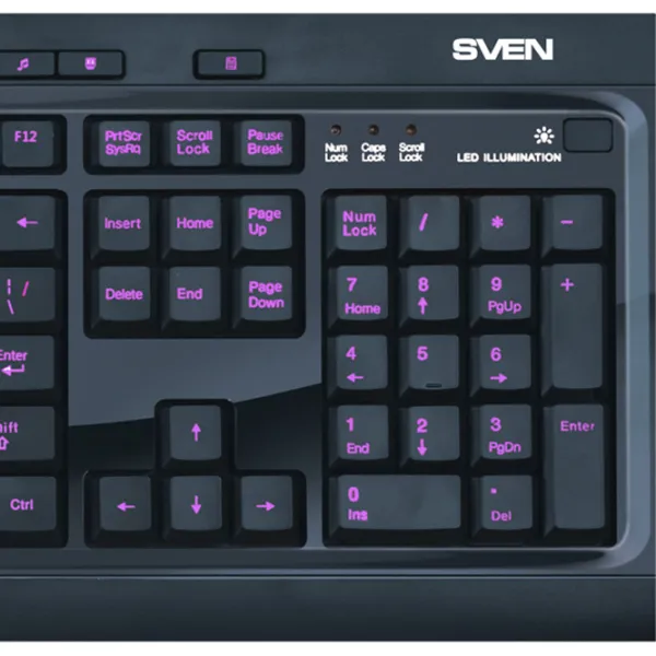 Клавиатура Sven Comfort 7600 EL Проводная / Черный photo 9