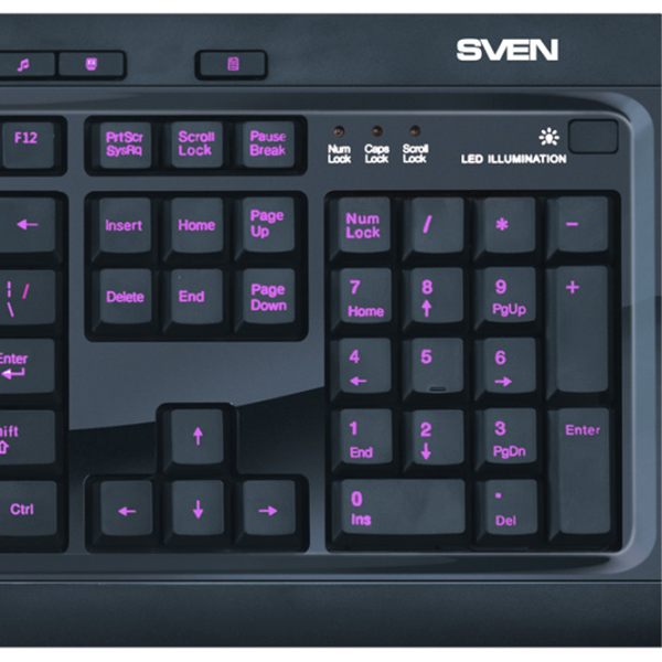Клавиатура Sven Comfort 7600 EL Проводная / Черный photo 9