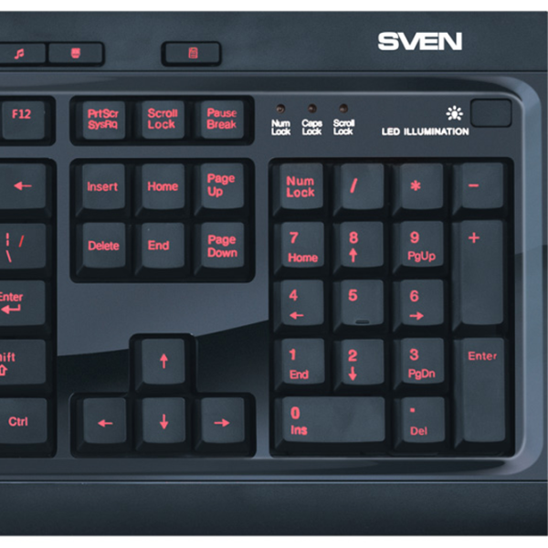 Клавиатура Sven Comfort 7600 EL Проводная / Черный photo 10