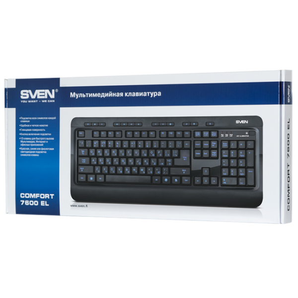 Клавиатура Sven Comfort 7600 EL Проводная / Черный photo 14
