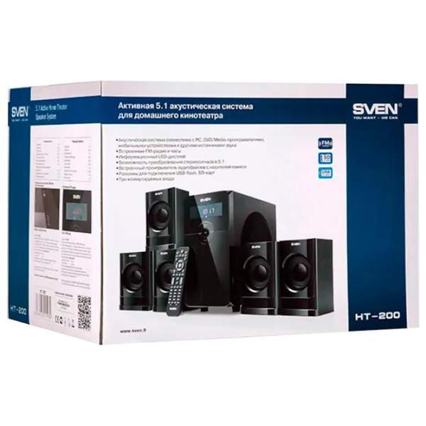 Sistem audio Sven HT-200 80 W/ Black photo 6