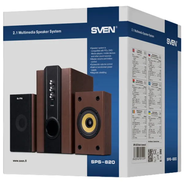 Sistem audio Sven SPS-820 38 W/ Brown photo 4