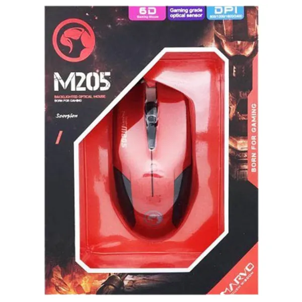 Mouse Marvo M205 USB/ Red photo 5