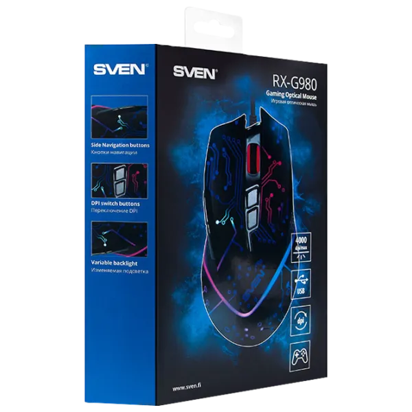 Mouse Sven GX-980 USB/ Black photo 6