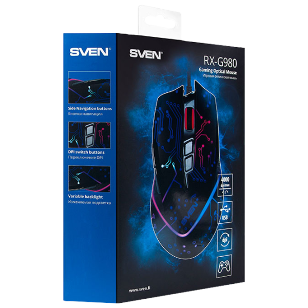 Mouse Sven GX-980 USB/ Black photo 6