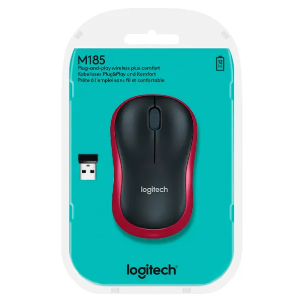 Mouse Logitech M185 USB/ Red photo 5