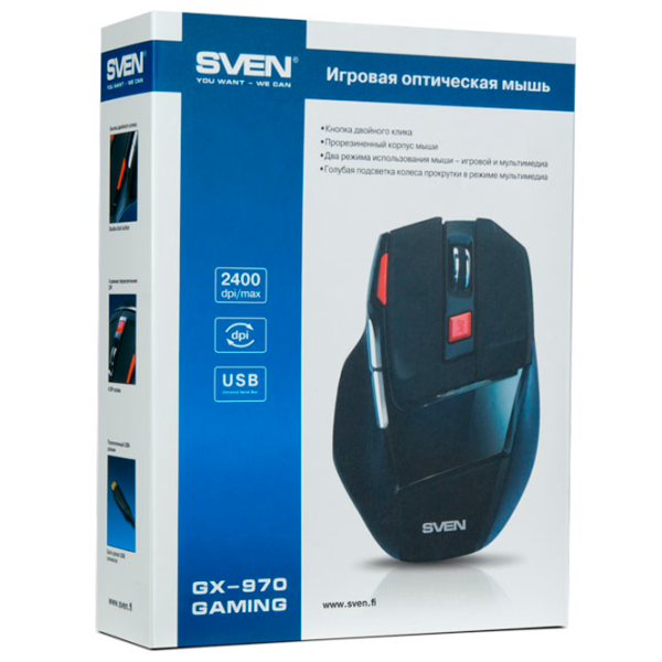 Мышь Sven GX-970 USB/ Черный photo 5 Мышь Sven GX-970 USB/ Черный photo 5
