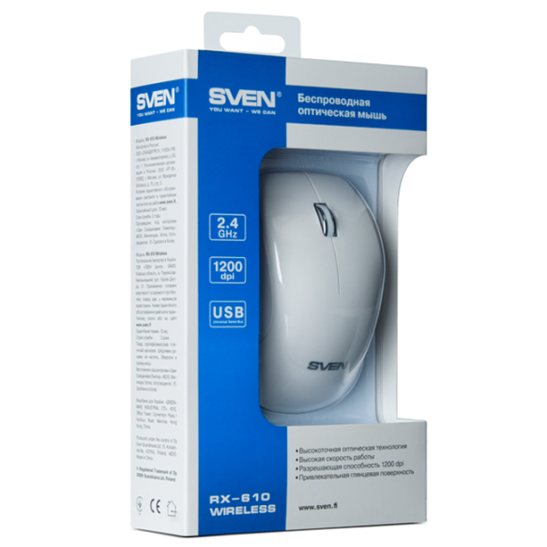 Mouse Sven RX-610 White photo 5