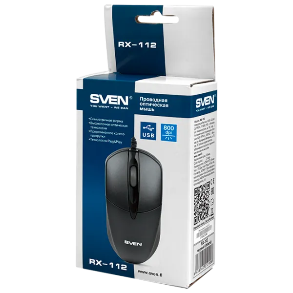 Mouse Sven RX-112 USB/ Black photo 5