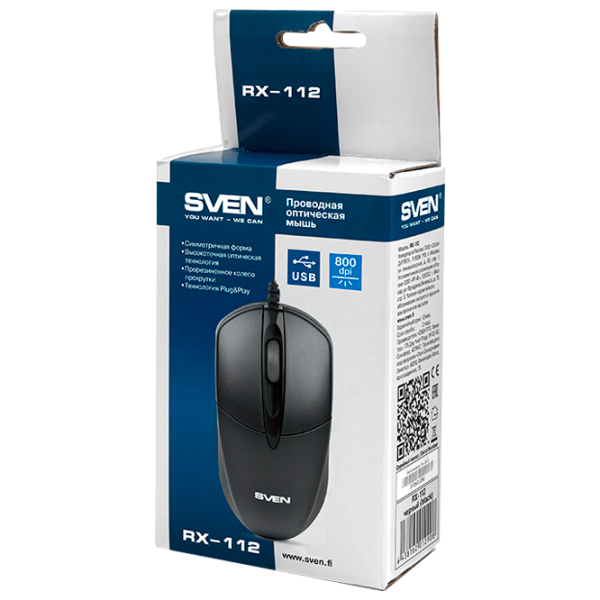 Mouse Sven RX-112 USB/ Black photo 5