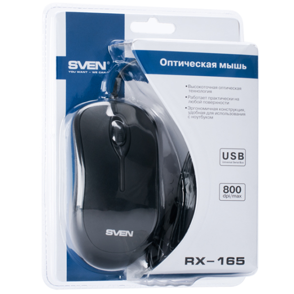 Mouse Sven RX-165 USB/ Black photo 5