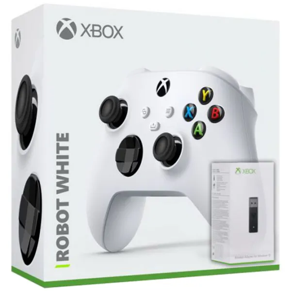 Геймпад Microsoft Xbox One + Adapter Windows 10 Беспроводные / 17 buttons / Белый photo 5