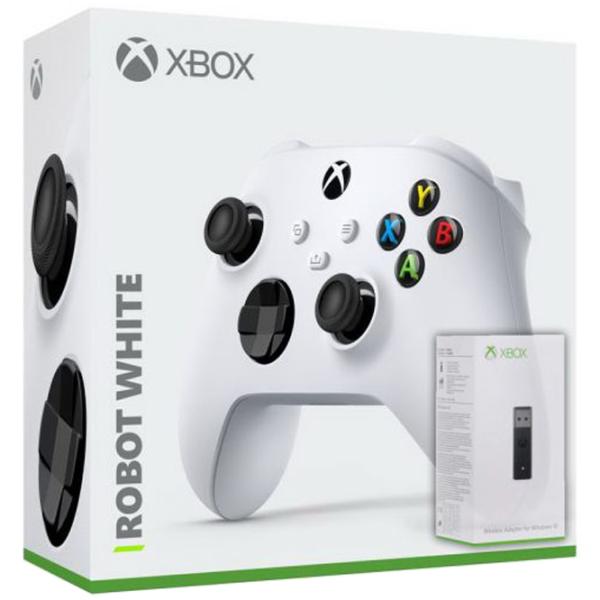 Геймпад Microsoft Xbox One + Adapter Windows 10 Беспроводные / 17 buttons / Белый photo 5