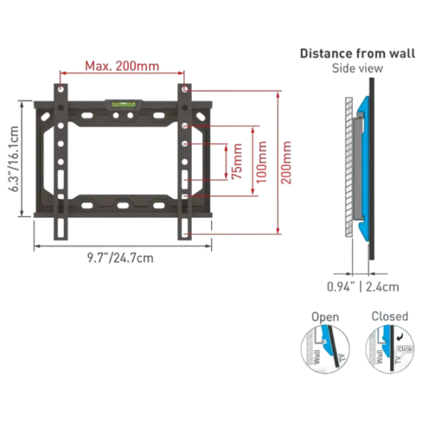 Suport TV Barkan E 202 VESA 200 x 200 mm photo 2