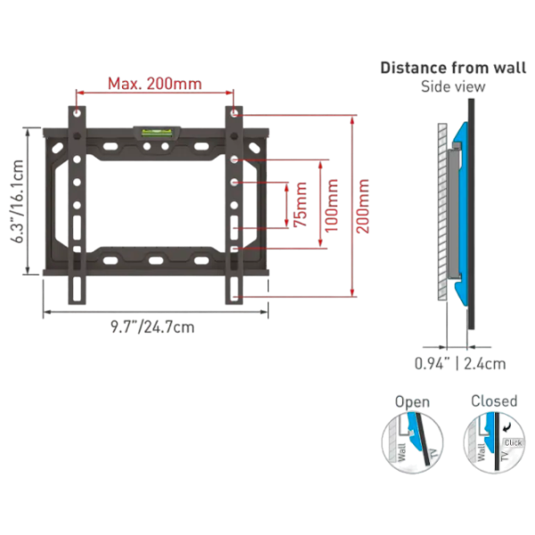 Suport TV Barkan E 202 VESA 200 x 200 mm photo 2