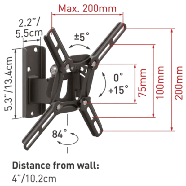 Suport TV Barkan 2200 VESA 200 x 200 mm photo 3