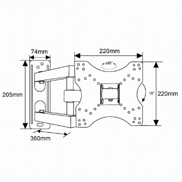 Suport TV Gembird WM-37RT-01 VESA 200 x 200 mm photo 2 Suport TV Gembird WM-37RT-01 VESA 200 x 200 mm photo 2