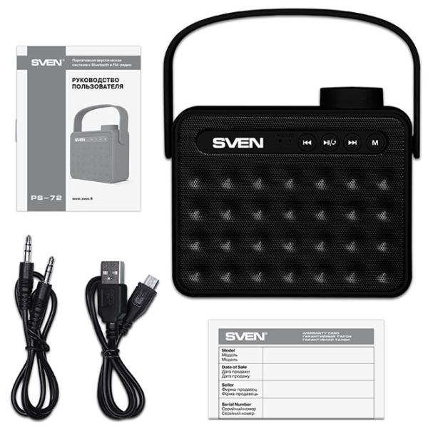 Boxă portabilă Sven PS-72 2 x 3 W/ Black photo 5