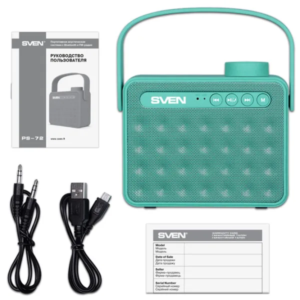 Boxă portabilă Sven PS-72 2 x 3 W/ Green photo 5