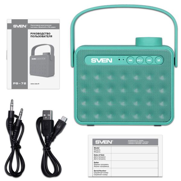 Boxă portabilă Sven PS-72 2 x 3 W/ Green photo 5