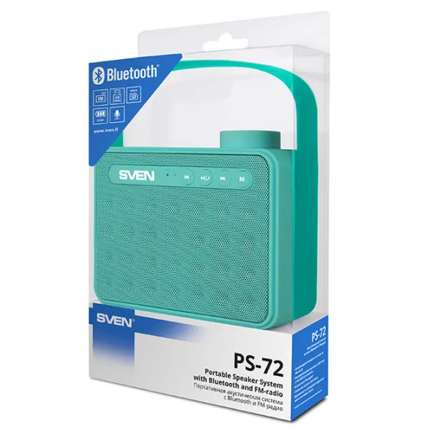 Boxă portabilă Sven PS-72 2 x 3 W/ Green photo 6