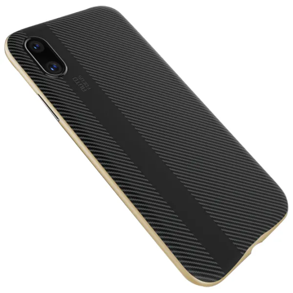 Husă pentru smartphone Apple iPhone X Screen Geeks/ Back/ TPU/ PP/ Gold Black photo 2