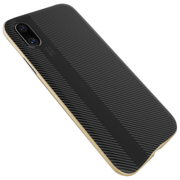 Husă pentru smartphone Apple iPhone X Screen Geeks/ Back/ TPU/ PP/ Gold Black photo 2