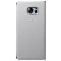 Husă pentru smartphone Samsung Galaxy S6 Samsung/ Flip Cover View/ Piele ecologică/ Silver White photo 2