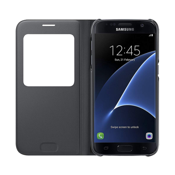 Чехол для смартфона Samsung Galaxy S7 Samsung/ Flip Cover View/ PP/ Алюминий Черный photo 3
