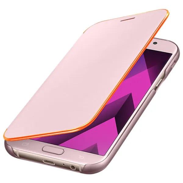 Husă pentru smartphone Samsung Galaxy A7 (2017) Samsung/ Flip Cover/ PU/ Neon Pink photo 3