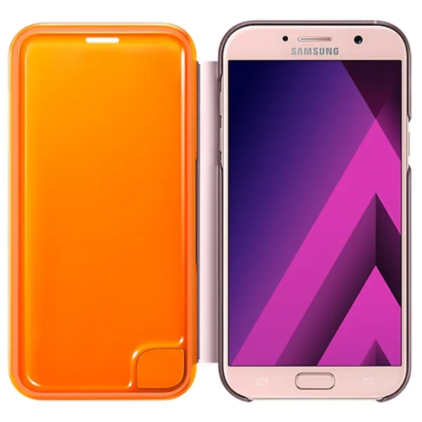 Husă pentru smartphone Samsung Galaxy A7 (2017) Samsung/ Flip Cover/ PU/ Neon Pink photo 4
