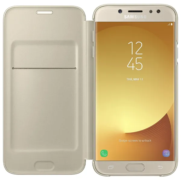 Чехол для смартфона Samsung Galaxy J7 (2017) Samsung/ Flip Cover/ PU/ Золотой photo 3