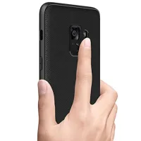 Husă pentru smartphone Samsung Galaxy A8 (2018) Araree/ Back/ Piele/ Black photo 2