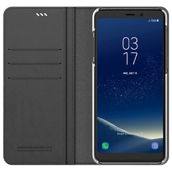 Husă pentru smartphone Samsung Galaxy A8 Plus (2018) Samsung/ Flip Wallet/ Piele/ Black photo 3