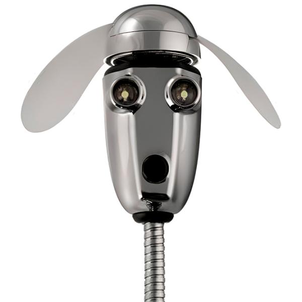 Ventilator Hama USB Fan + Light 5 W / Portabil / Silver photo 2