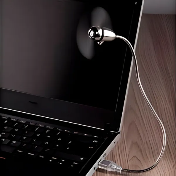 Ventilator Hama USB Fan + Light 5 W / Portabil / Silver photo 3