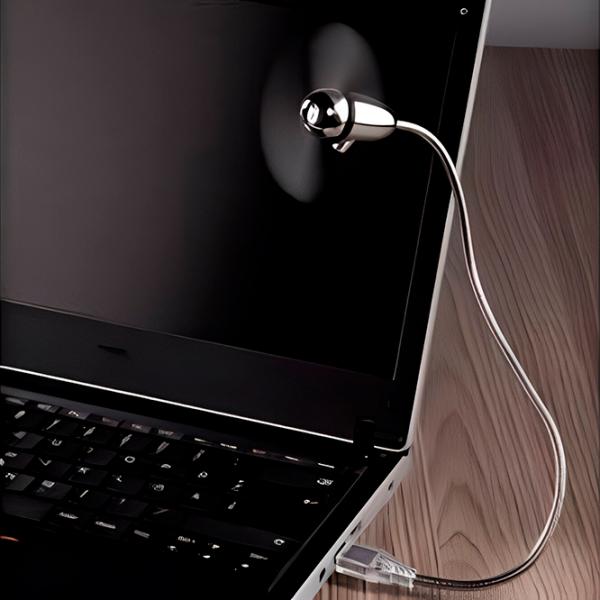 Ventilator Hama USB Fan + Light 5 W / Portabil / Silver photo 3