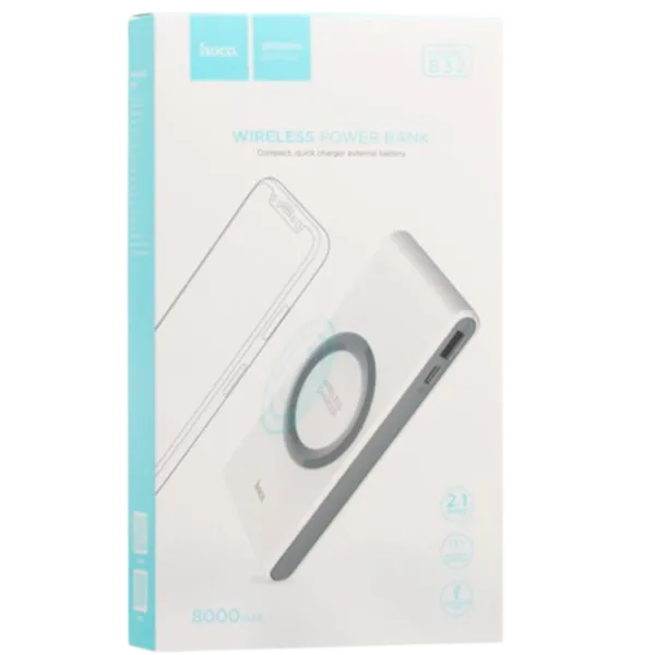 Power Bank Hoco B32 Energetic wireless charging 8000 mAh/ White photo 3