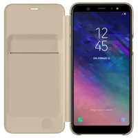 Husă pentru smartphone Samsung Galaxy A6 Plus (2018) Samsung/ Flip Wallet/ PP/ Gold photo 3