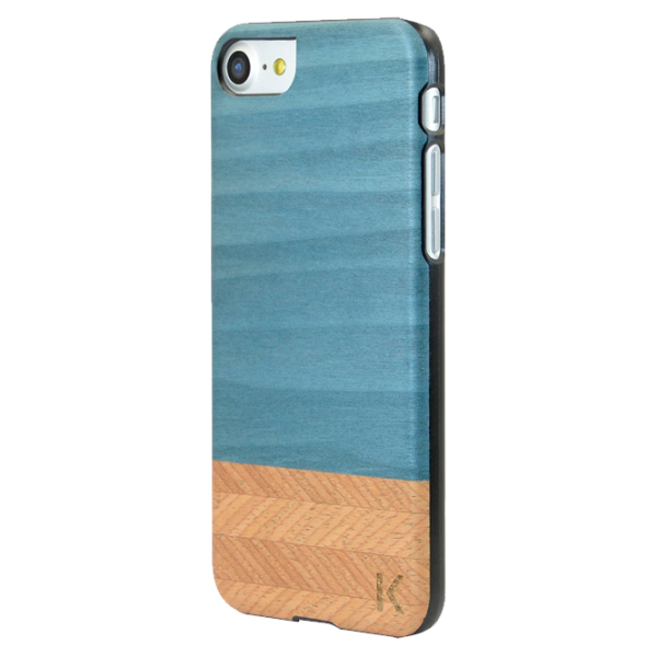 Husa Apple iPhone 7/8 THE KASE Back/ Lemn/ Denim & Hazel Blue photo 2