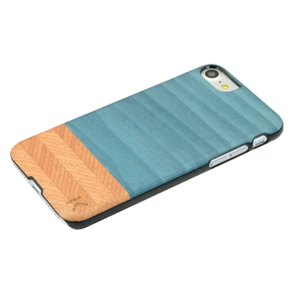 Husa Apple iPhone 7/8 THE KASE Back/ Lemn/ Denim & Hazel Blue photo 3
